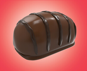 Milk bar with chocolate wave decor on top - 3D Rendering
