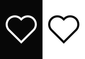 Heart icon Vector illustration. Heart icon in flat style on black and white background
