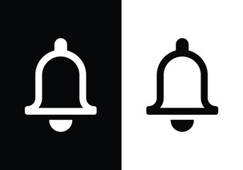 Notification bell icon Vector illustration. Flat style on black and white background