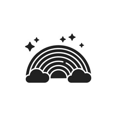 Fototapeta premium LGBT Rainbow black glyph icon. Lesbian, Gay, Bisexual, Transgender. Human rights and tolerance. Sign for web page, mobile app, social media, logo.