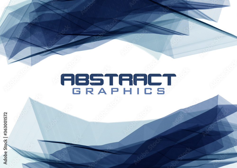 Poster Saturated dark blue sharp abstraction. Vector template