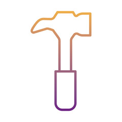 hammer tool gradient line style icon