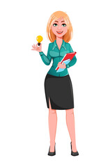 Blond businesswoman cartoon character