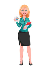 Blond businesswoman cartoon character