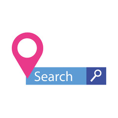 gps mark and search button vector design