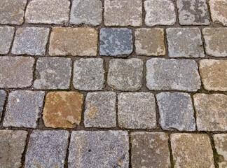 Floor with paving stones