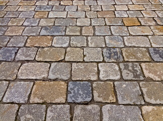 Floor with paving stones
