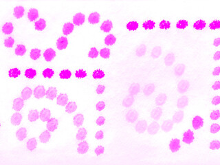 Hand Drawn Dirty Art. Fuchsia Tie Dye Cloth Texture. Fuchsia Geometric Watercolor Print. Crumpled Inked Paper. Pink Spotted Distressed Paper. On White Background