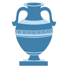 greek decorative ancient amphora, jug. vector illustration