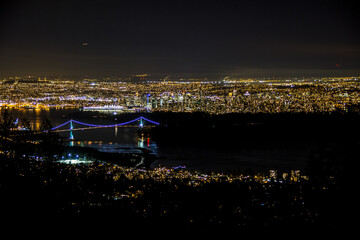 Vancouver Skyline From above at Night