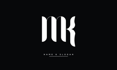 Fototapeta na wymiar MK ,KM ,M ,K Abstract Letters Logo Monogram