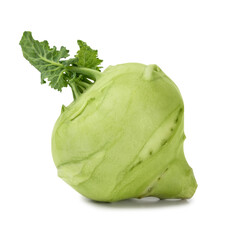 Naklejka premium Kohlrabi cabbage (Brassica oleracea var. gongylode) isolated on a white background close-up