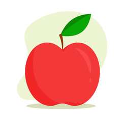 Flat vector illustration: red apple