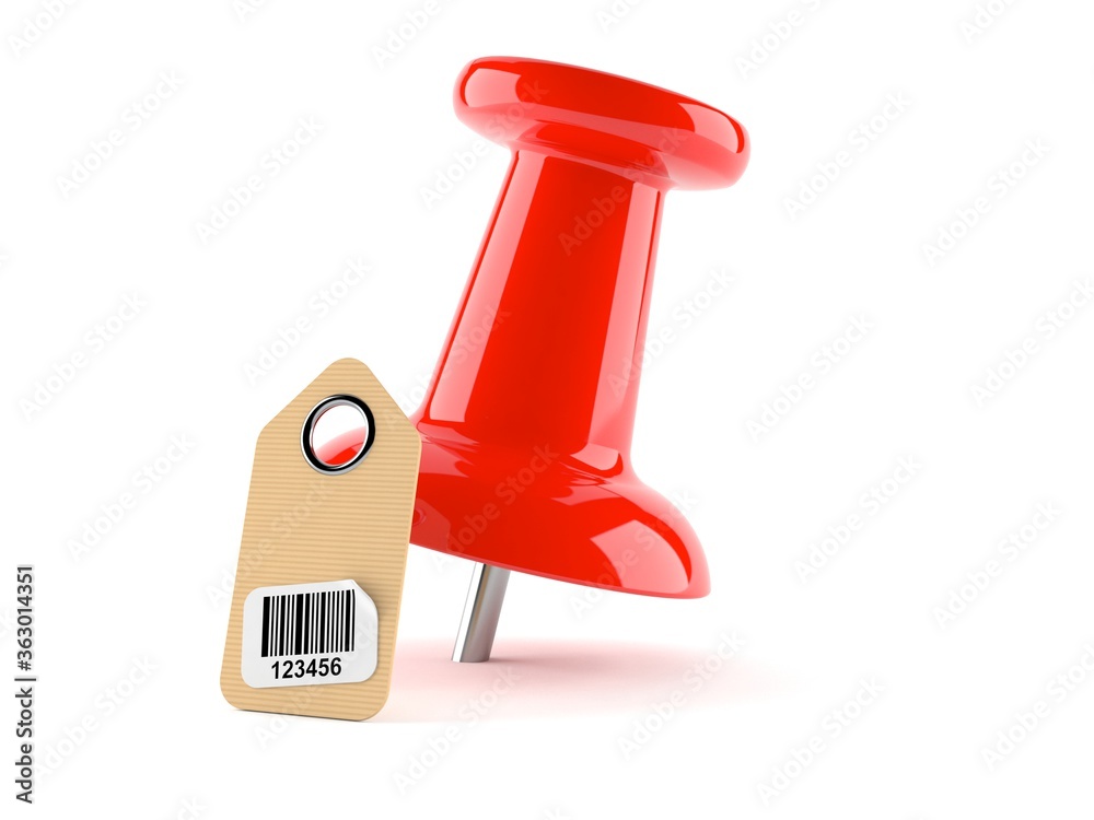 Sticker Thumbtack with barcode