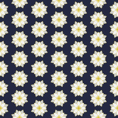 Seamless pattern white lotus vector