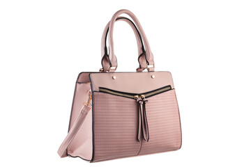 Pink leather bag.