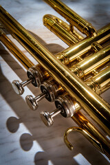 Obraz na płótnie Canvas Classical Trumpet Marble Table