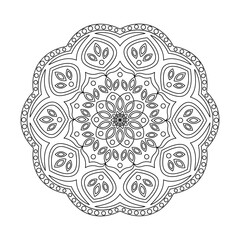 Vector mandala for coloring. Round pattern with decorative elements. Decoration for book, design, illustration, games, relax and meditation.