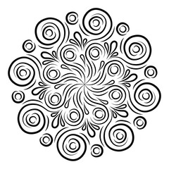 Round vector pattern mandala for meditation. Isolated circle decoretive elements for design, patterns, illustrations.