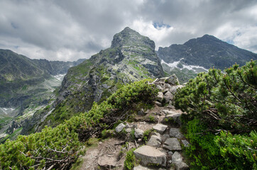 View of Mount Kościelec form Karb Pass, Tatra Mountains, Poland