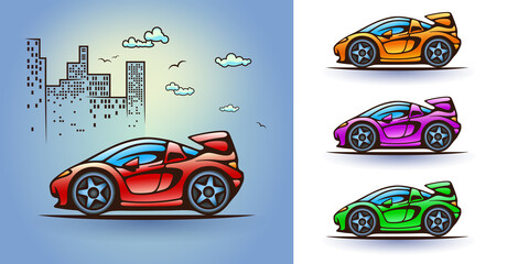 Abstract car, stylization, vector