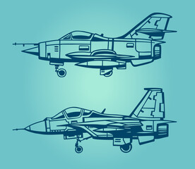 Abstract plane, fighter, stylization, vector