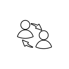 Employee replacement icon illustration. Change personnel sign.