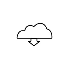 Obraz premium Download files from cloud storage. Download from internet icon illustration.