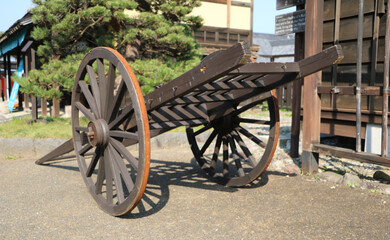 HOKKAIDO JAPAN OCTOBER 03 2019 Japanese edo era wheel cart  Hokkaido japan.