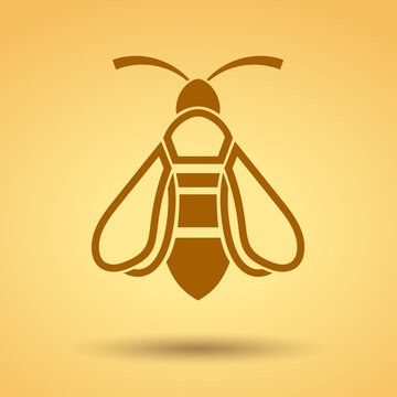 Wasp icon, Flat style, vector