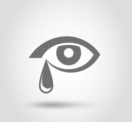 Obraz premium Eyes crying icon, Flat style, vector