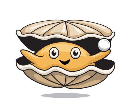 Oyster Cartoon Pearl Clam Illustration Shellfish