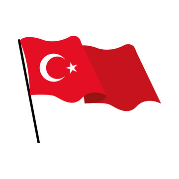 turkey flag country isolated icon