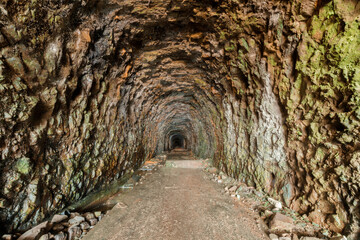 Abandoned Mining Tunnel near Davenport Old Pier. Davenport, Santa Cruz County, California, USA.
