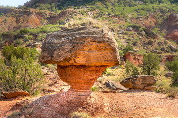 Hoodoos besides the hiking trail, Palo Duro Canyon Texas
