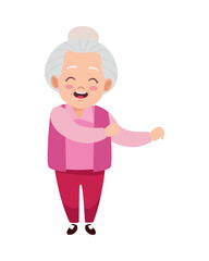 Fototapeta premium cute happy grandmother avatar character