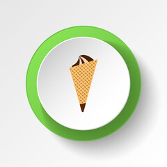 ice cream chocolate colored button icon. Element of ice cream illustration icon. Signs and symbols can be used for web, logo, mobile app, UI, UX