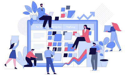 Vector character illustration of task management, time planning