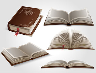 Vector set of isolated books.