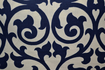 A Blue Textured Fabric Pattern Closeup