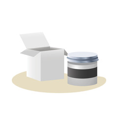 pot and boxes products branding isolated icons