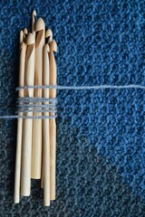 Crochet craft hook with wool yarn