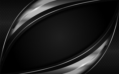 Creative luxury black and silver lines background design. Graphic design template.