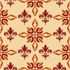 Vintage background pattern. Colors used: brown, beige, rusty. Wallpaper texture. Vector image background