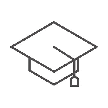 teach school and education graduation cap success line style icon