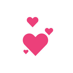 Heart simple effect icon. Isolated love concept in vector flat