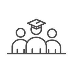 teach school and education students graduate characters line style icon