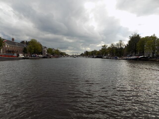 Obraz premium Amsterdam river dam