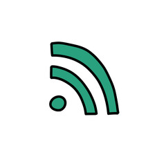 wifi sign doodle icon, vector color illustration