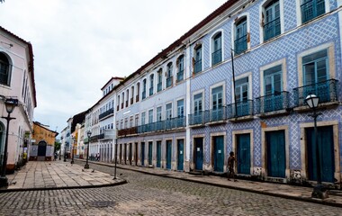Fototapeta na wymiar SÃ£O LUIS, BRAZIL - May 22, 2019: Street in old section of SÃ£o Luis